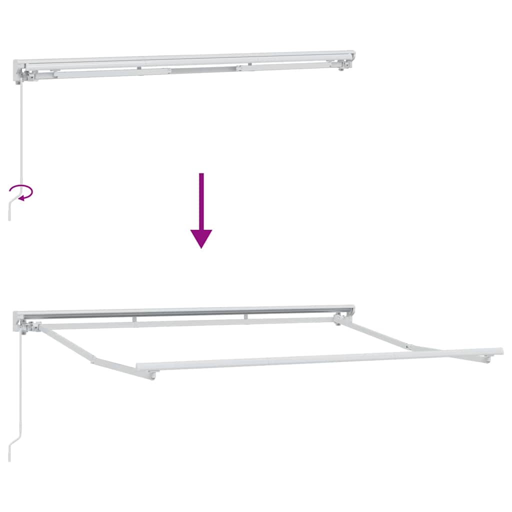Toldo Retráctil Rayado Manual Antracita 300 x 200 cm tela
