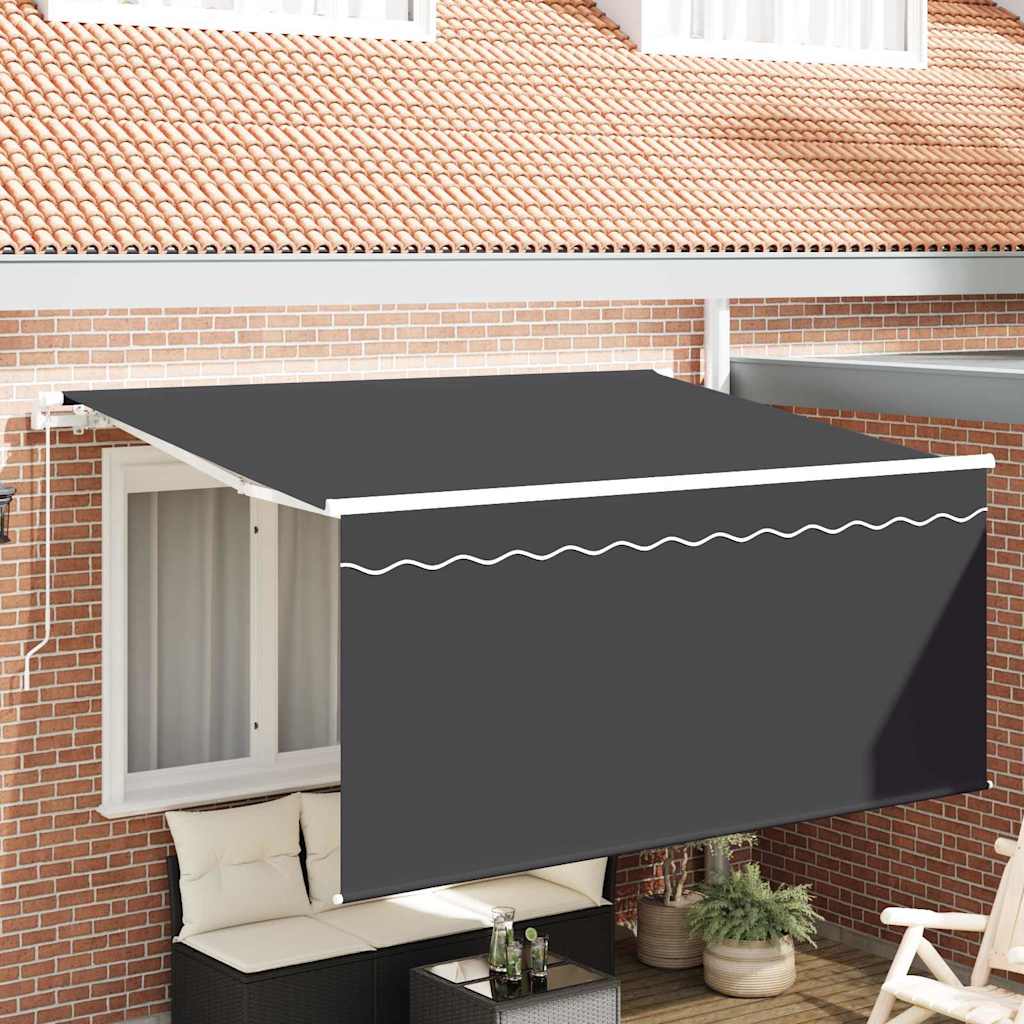Toldo Manual Vermelho e 450 x 350 x 165 cm Poliéster