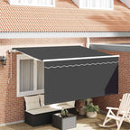 Toldo Retráctil Antracita 300 x 200 cm Poliéster y Aluminio