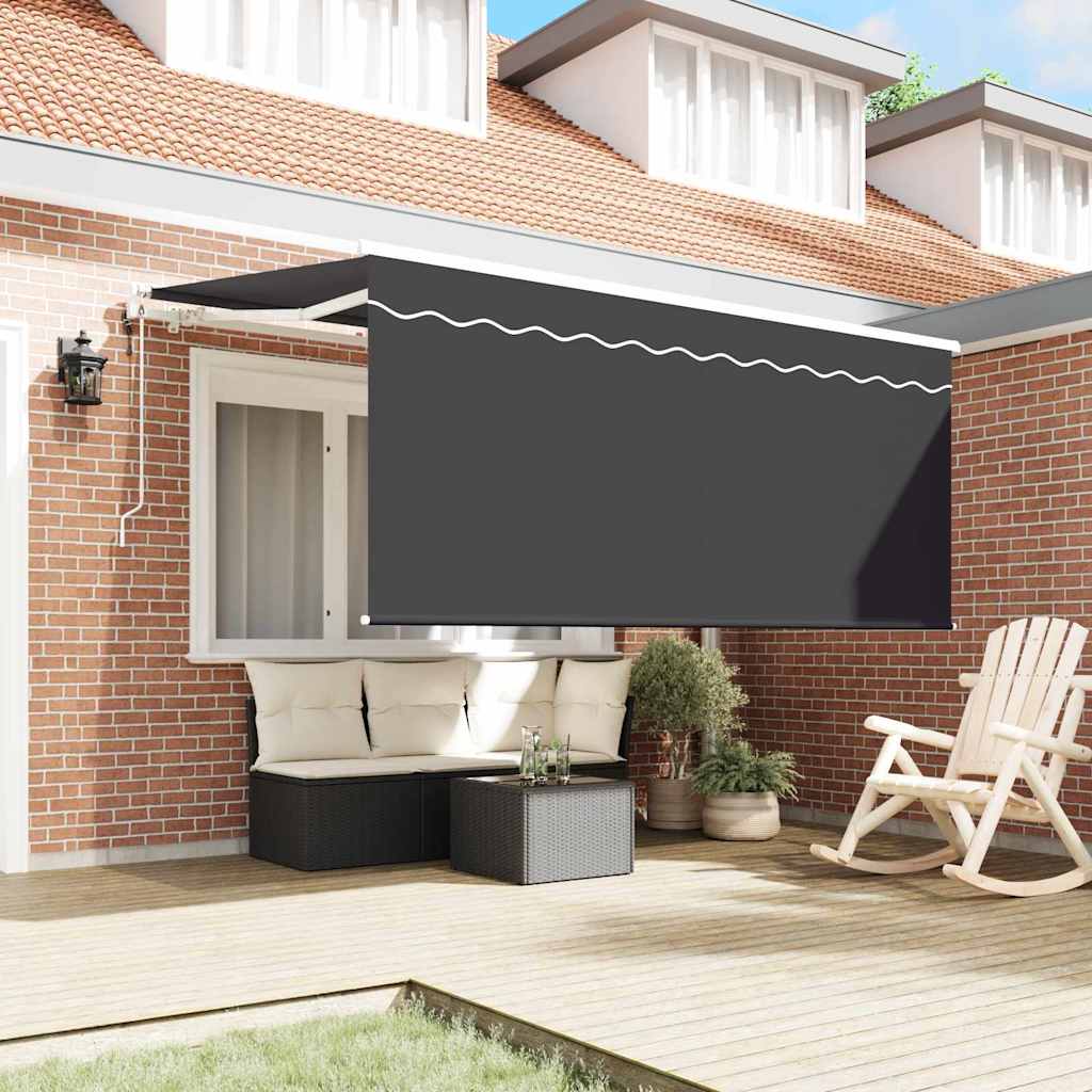 Toldo Retráctil Antracita 300 x 200 cm Poliéster y Aluminio