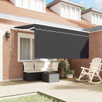 Toldo Retráctil Antracita 300 x 200 cm Poliéster y Aluminio