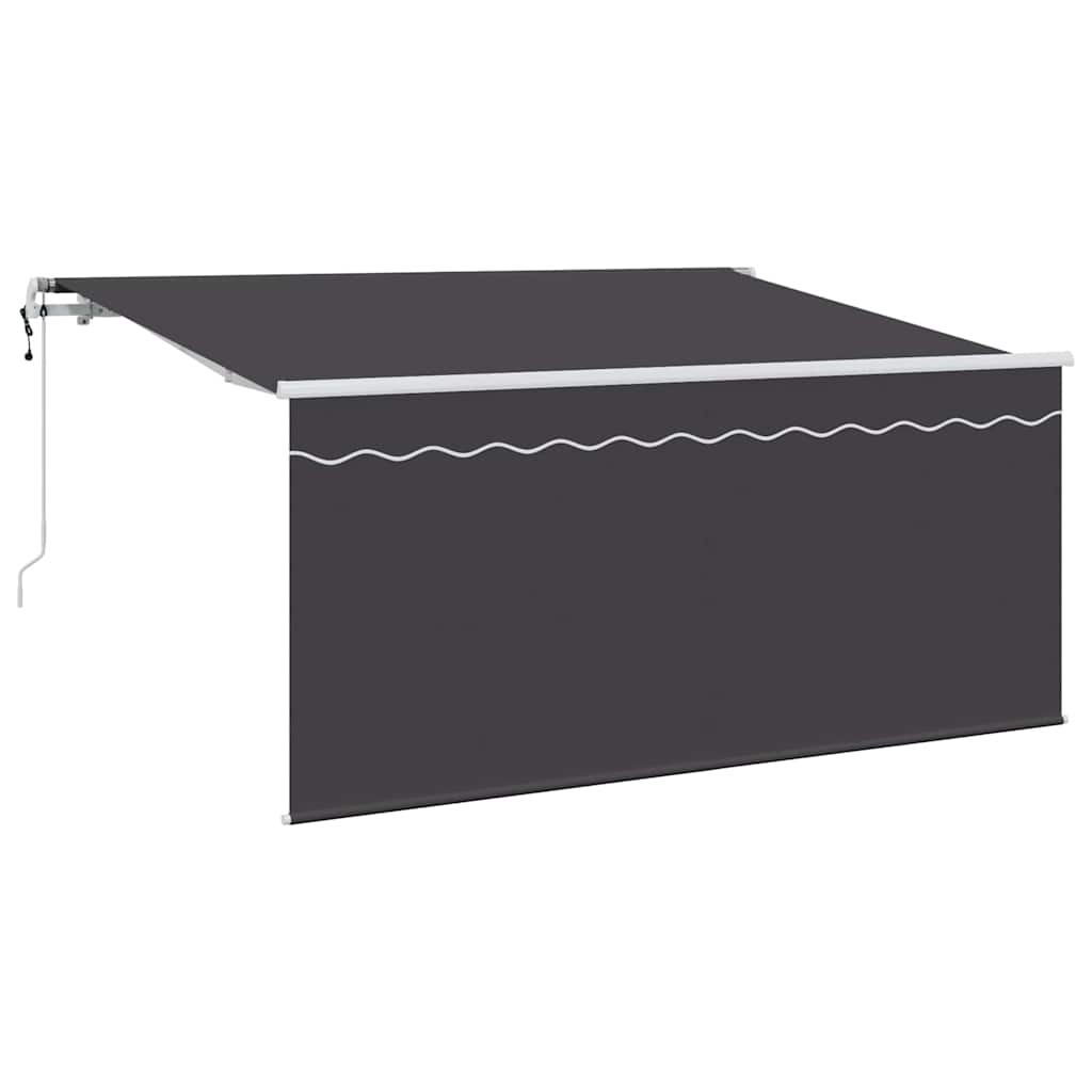 Toldo Retráctil Antracita 300 x 200 cm Poliéster y Aluminio
