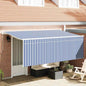 Toldo Retrátil Listrado Manual Azul 350 x 200 cm tecido