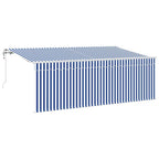 Toldo Retráctil Rayado Azul 350 x 200 cm tela