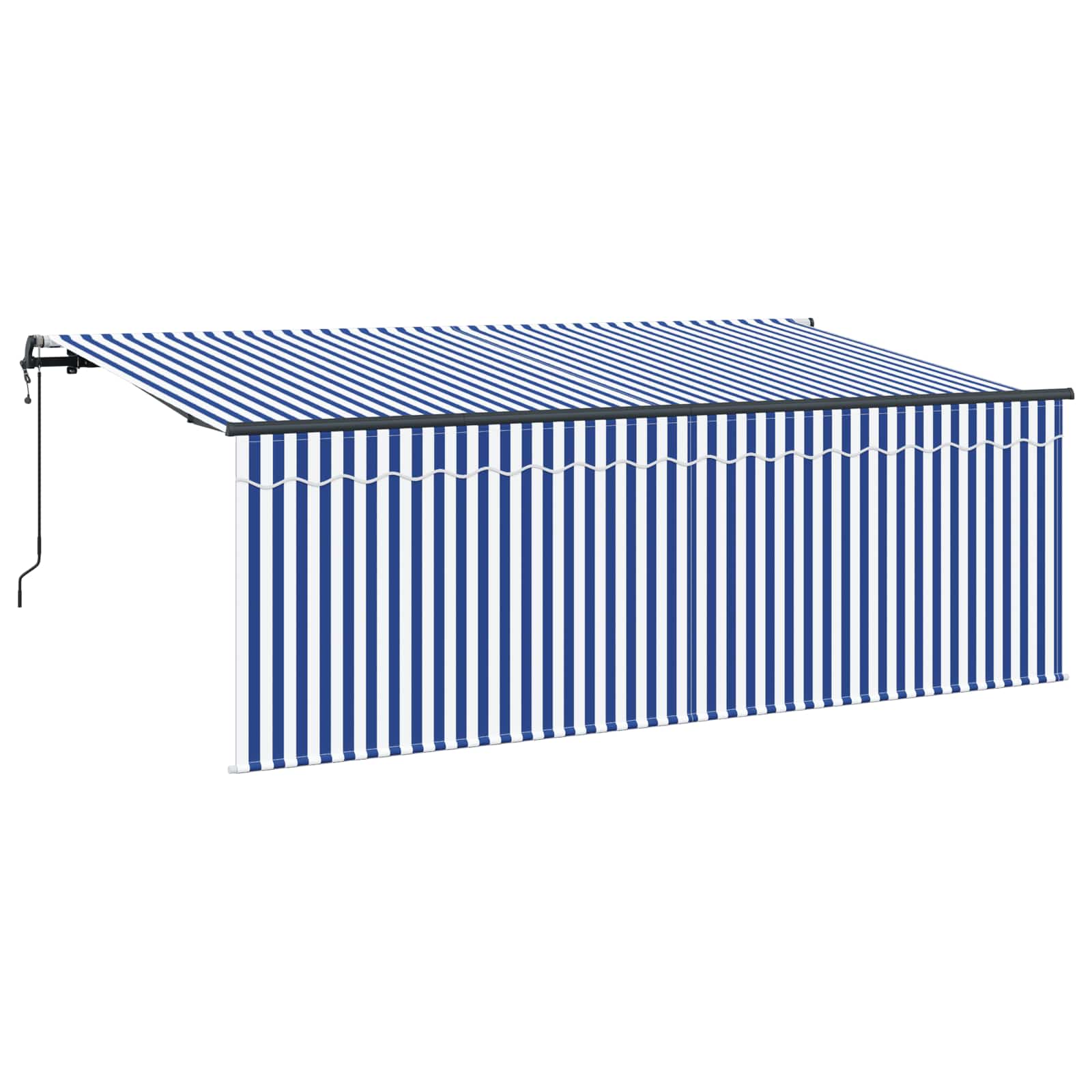 Toldo Retráctil Azul y 350 x 200 cm Poliéster y Aluminio