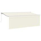 Toldo Retráctil Manual Crema 350 x 200 cm Poliéster y Aluminio