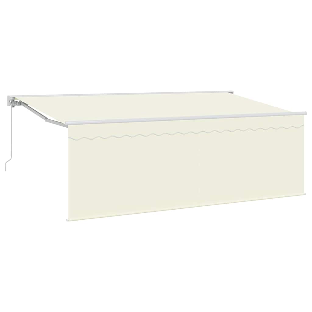 Toldo Retráctil Manual Crema 350 x 200 cm Poliéster y Aluminio