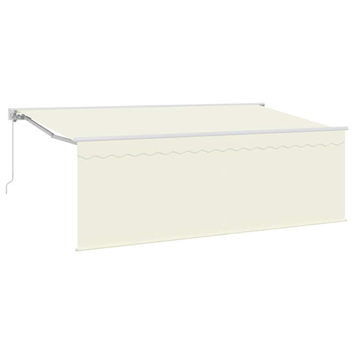 Toldo Retráctil Manual Crema 350 x 200 cm Poliéster y Aluminio