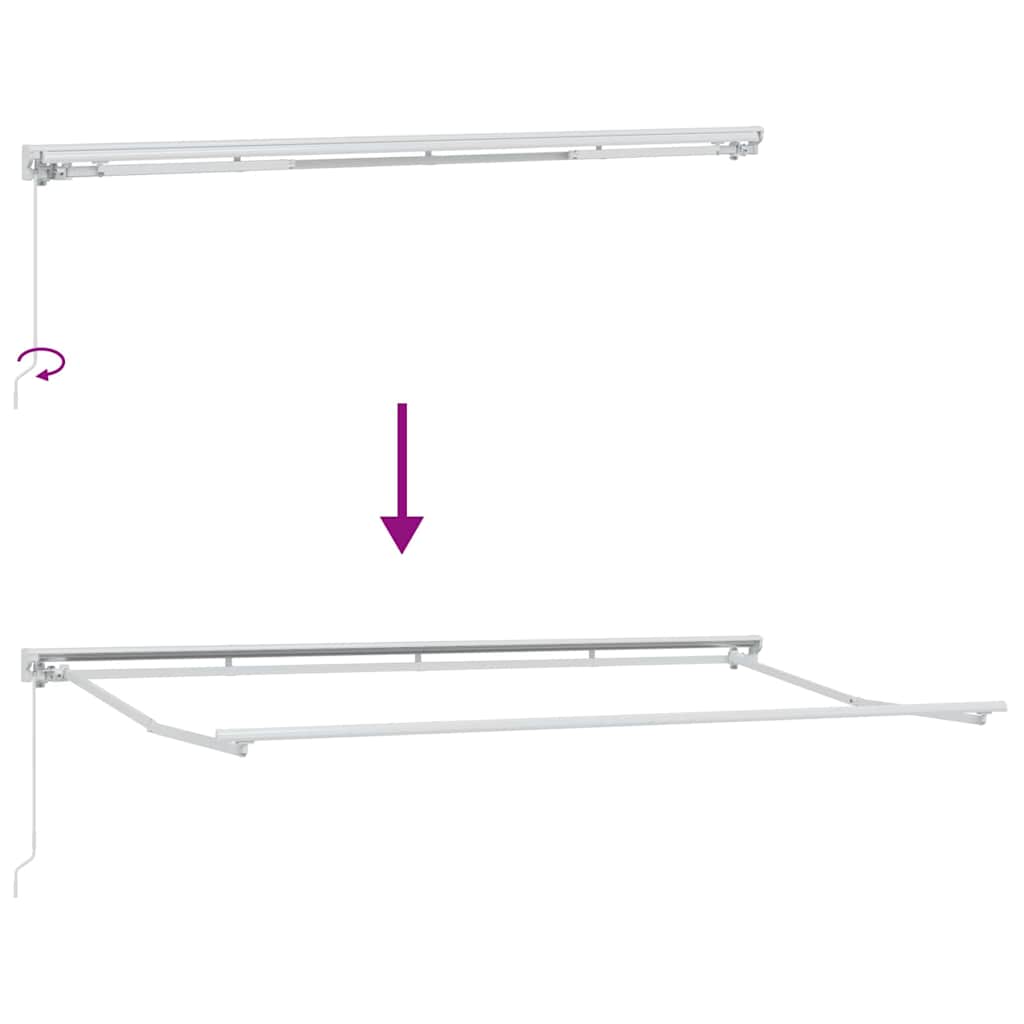 Toldo Retráctil Manual Crema 350 x 200 cm Poliéster y Aluminio