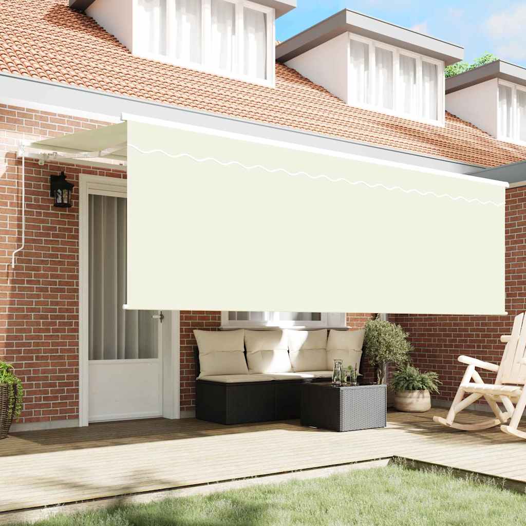 Toldo Retráctil Crema 350 x 200 cm Poliéster y Aluminio
