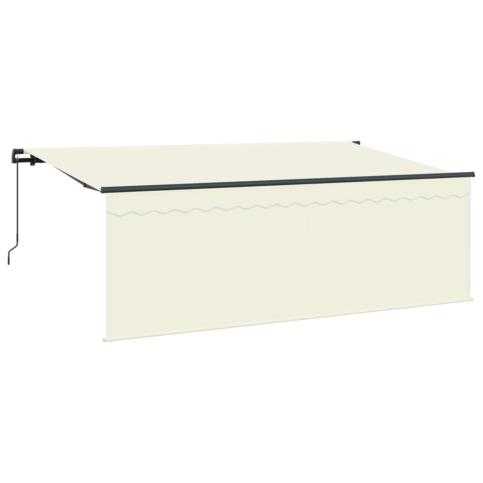 Toldo Retráctil Manual Crema 350 x 200 cm Poliéster y Aluminio