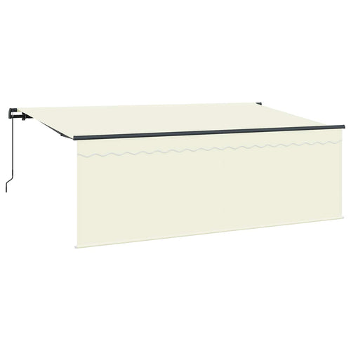 Toldo Retráctil Manual Crema 350 x 200 cm Poliéster y Aluminio
