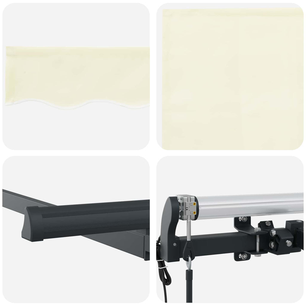Toldo Retráctil Crema 350 x 200 cm Poliéster y Aluminio