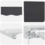Toldo Retráctil Crema 350 x 200 cm Poliéster y Aluminio