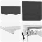 Toldo Retráctil Antracita 350 x 200 cm Poliéster y Aluminio