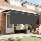 Toldo Retráctil Antracita 350 x 200 cm Poliéster y Aluminio