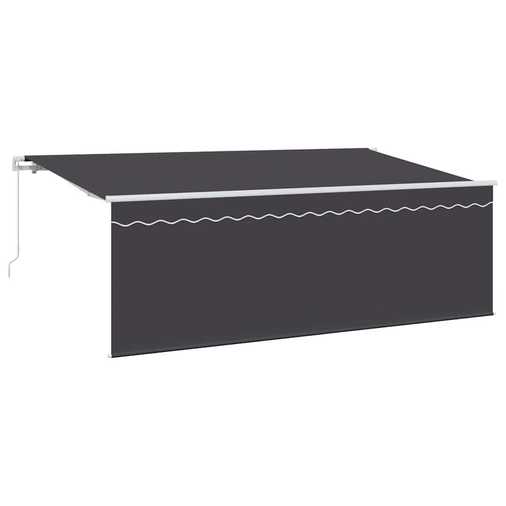 Toldo Retráctil Antracita 350 x 200 cm Poliéster y Aluminio
