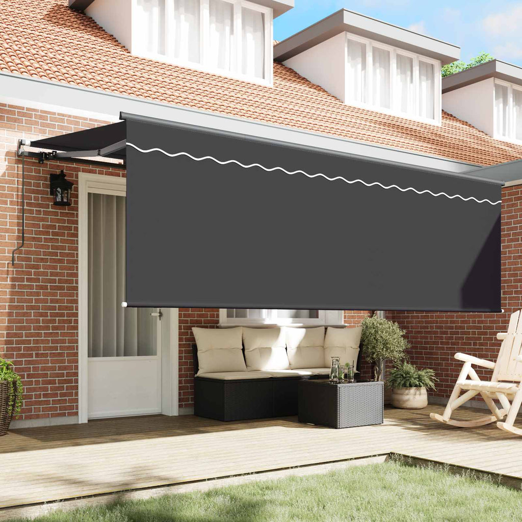 Toldo Retráctil Antracita 350 x 200 cm Poliéster y Aluminio