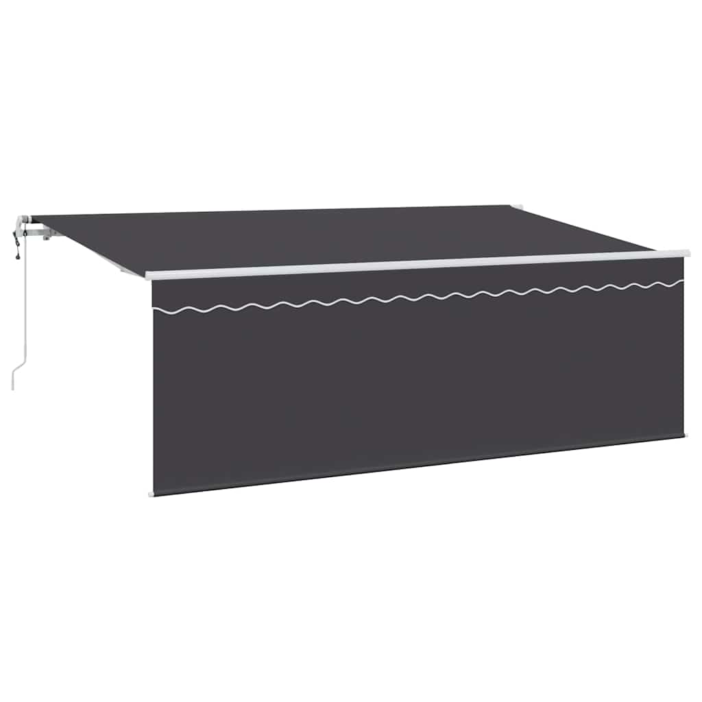 Toldo Retráctil Antracita 350 x 200 cm Poliéster y Aluminio