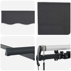 Toldo Retráctil Antracita 350 x 200 cm Poliéster y Aluminio