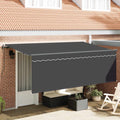 Toldo Retráctil Antracita 350 x 200 cm Poliéster y Aluminio