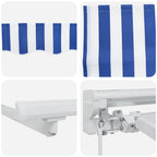 Toldo Retráctil Manual Azul y 400 x 200 cm Poliéster y Aluminio