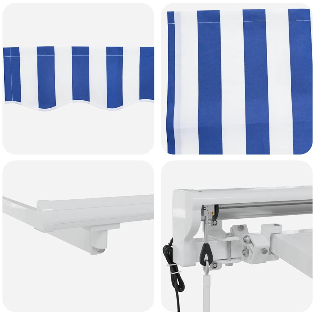 Toldo Retráctil Azul y 400 x 200 cm Poliéster y Aluminio