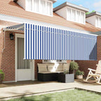 Toldo Retráctil Azul y 400 x 200 cm Poliéster y Aluminio
