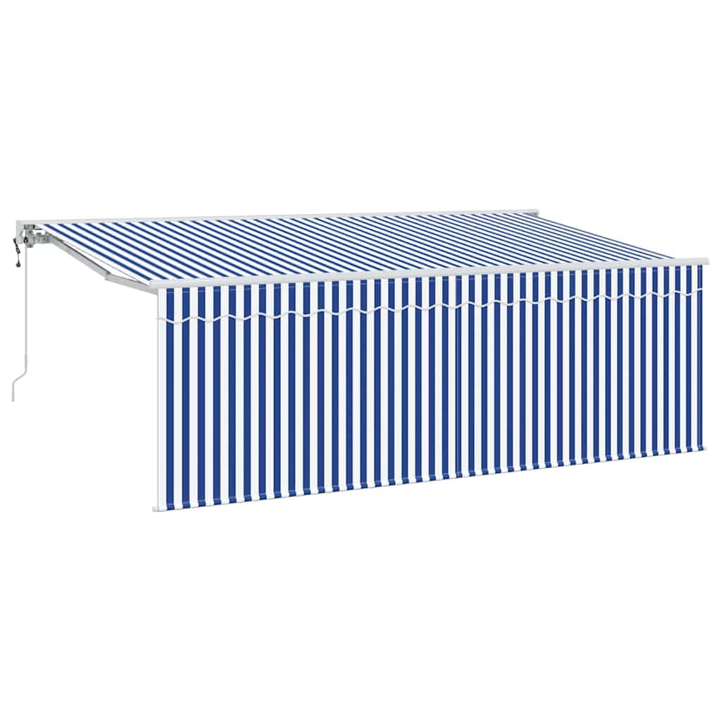 Toldo Retráctil Azul y 400 x 200 cm Poliéster y Aluminio