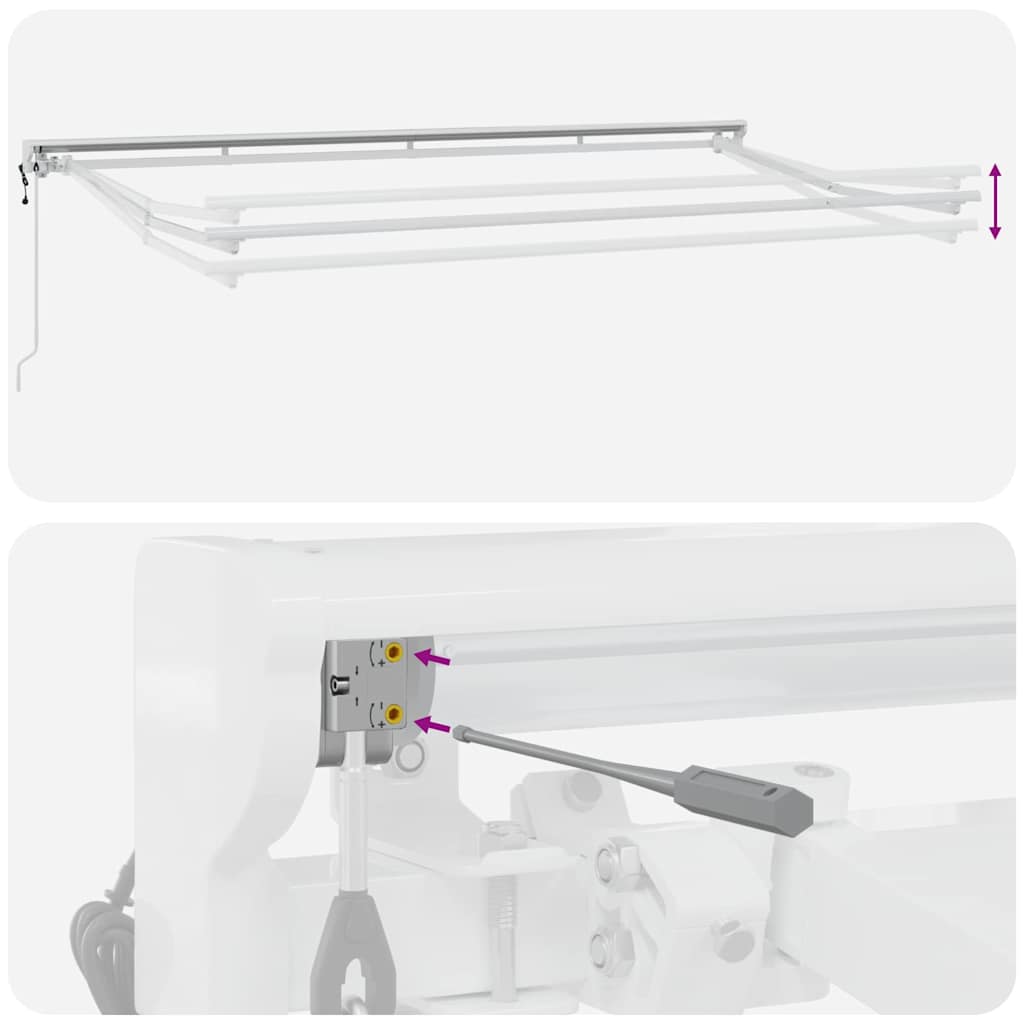 Toldo Retráctil Azul y 400 x 200 cm Poliéster y Aluminio