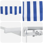 Toldo Retráctil Manual Azul y 400 x 200 cm Poliéster y Aluminio