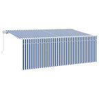 Toldo Retráctil Manual Azul y 400 x 200 cm Poliéster y Aluminio