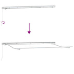 Toldo Retráctil Manual Azul y 400 x 200 cm Poliéster y Aluminio