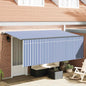 Toldo Retrátil Manual Azul 400 x 200 cm Poliéster e Alumínio