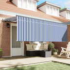 Toldo Retráctil Manual Azul y 400 x 200 cm Poliéster y Aluminio