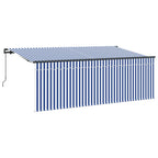 Toldo Retráctil Manual Azul y 400 x 200 cm Poliéster y Aluminio