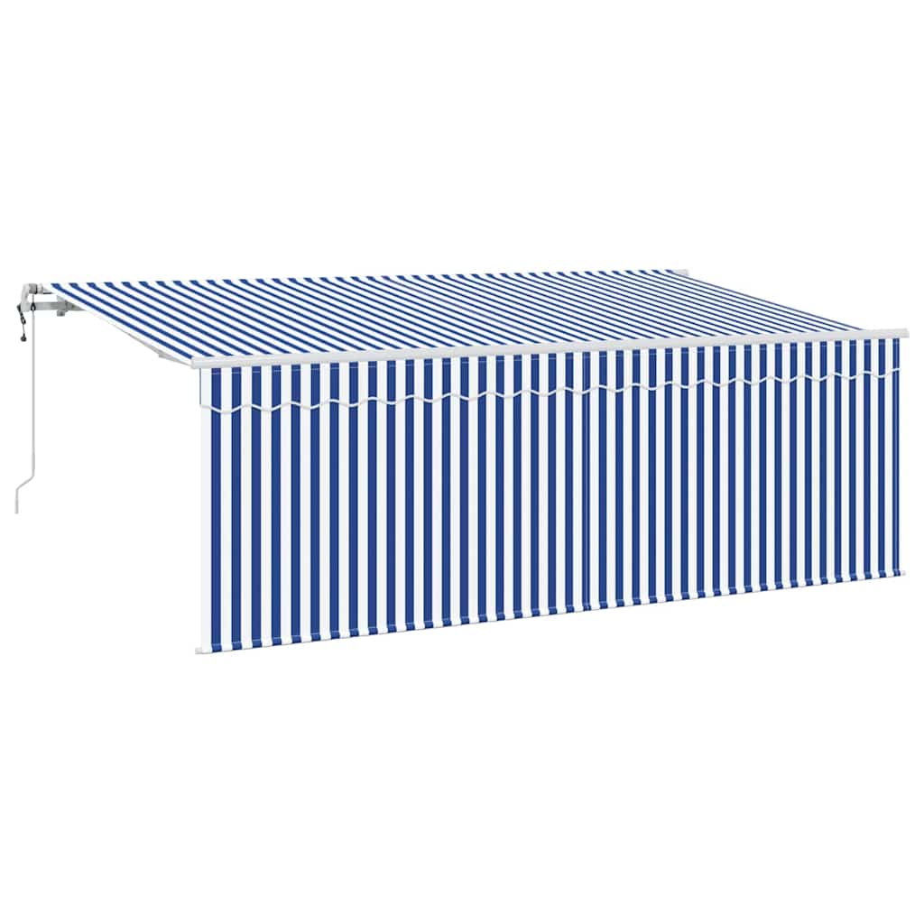 Toldo Retráctil Azul y 400 x 200 cm Poliéster y Aluminio