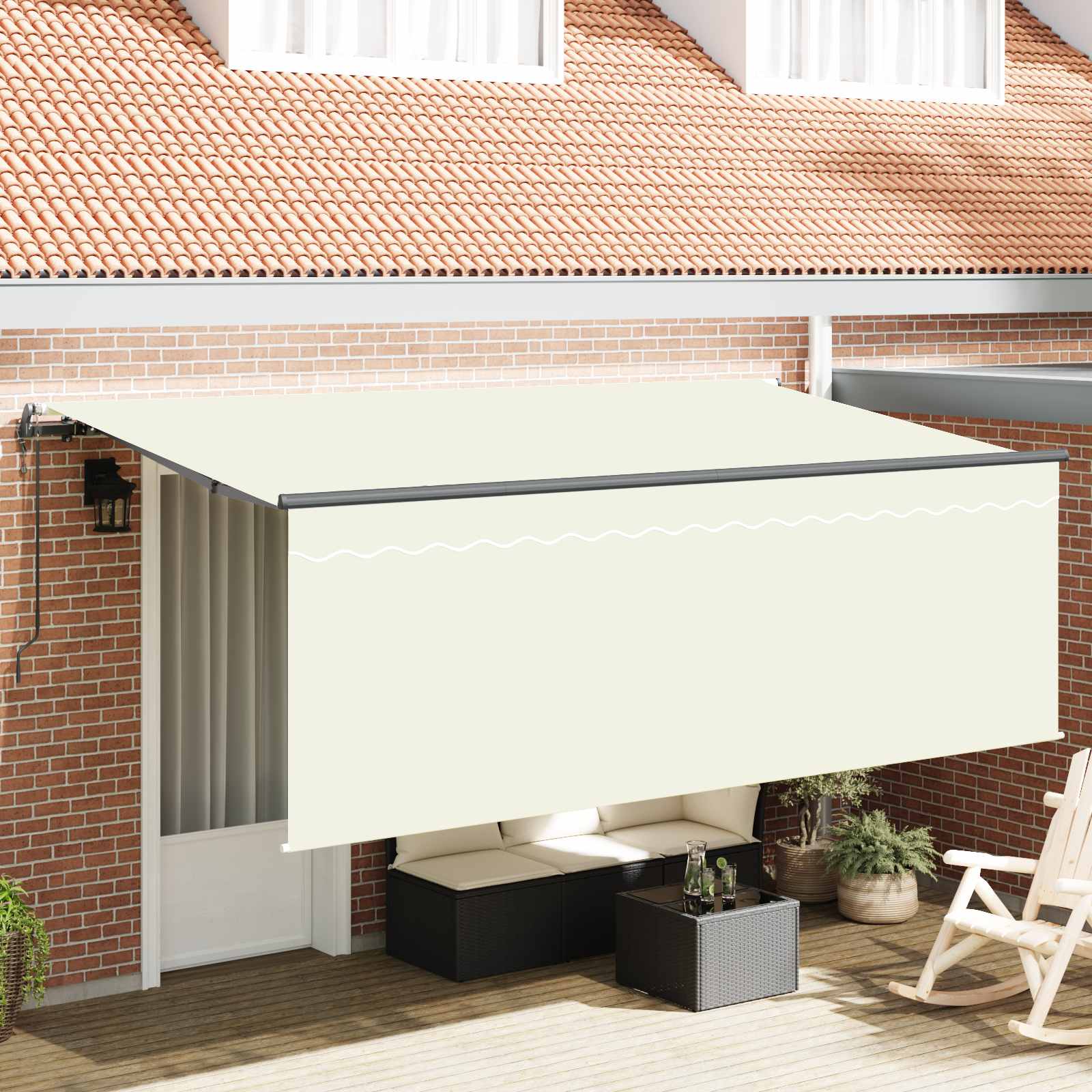 Toldo Laranja e Castanho 350 x 250 x 165 cm Poliéster