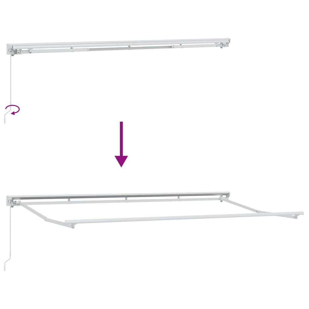 Toldo Retráctil Antracita 400 x 200 cm Poliéster y Aluminio