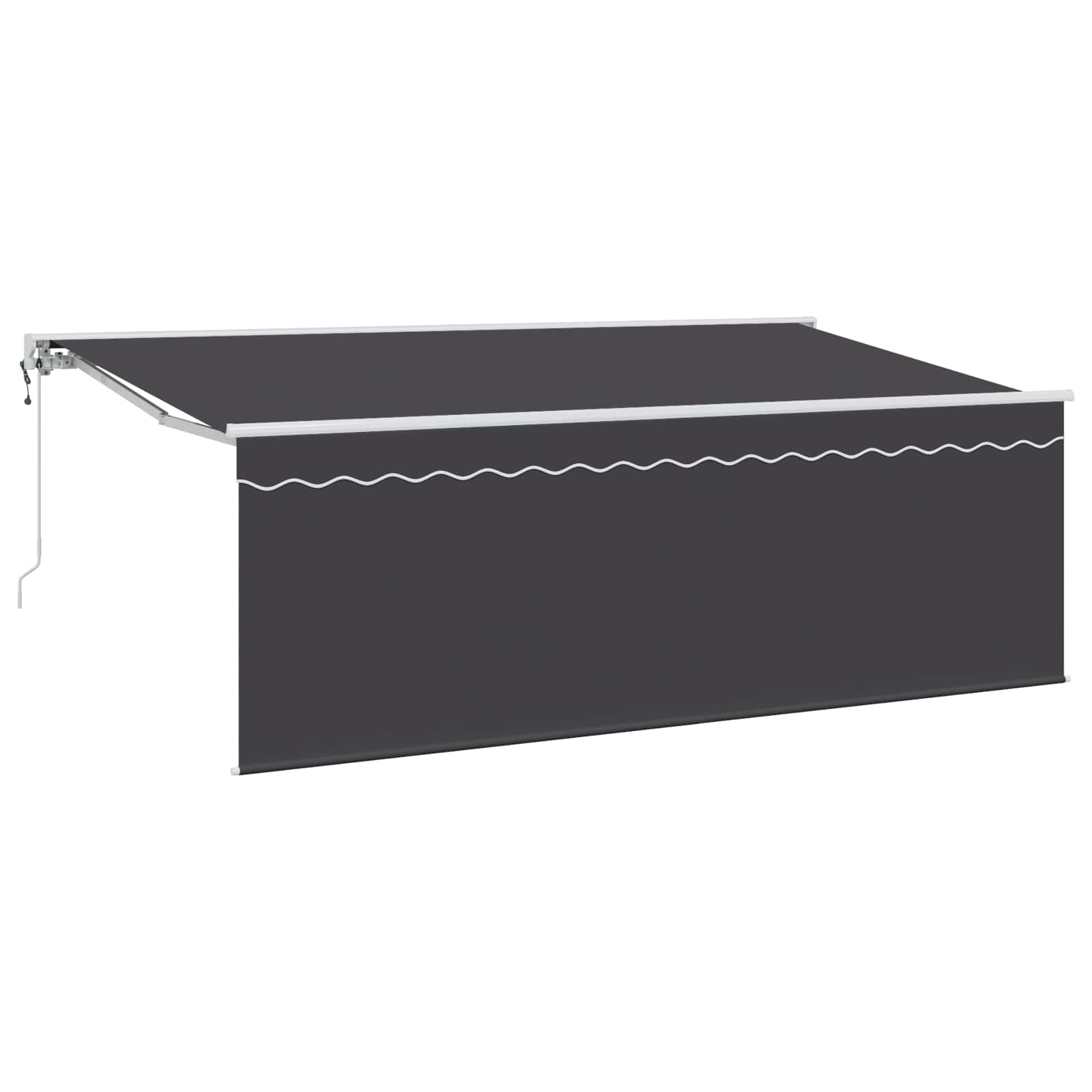 Toldo Retráctil Antracita 400 x 200 cm Poliéster y Aluminio