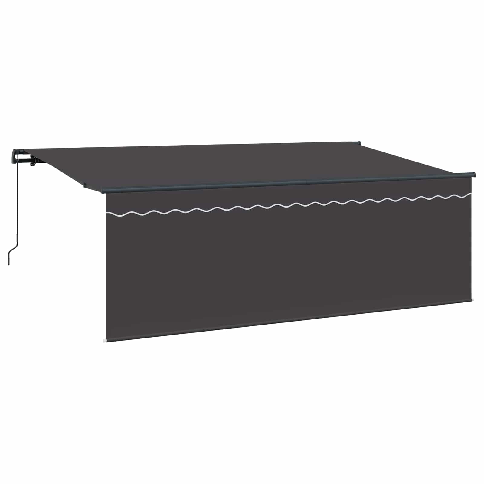 Toldo Retráctil Antracita 400 x 200 cm Poliéster y Aluminio