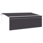 Toldo Retrátil Antracite 400 x 200 cm Poliéster e Alumínio