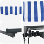 Toldo Retráctil Azul y 300 x 250 cm Poliéster y Aluminio
