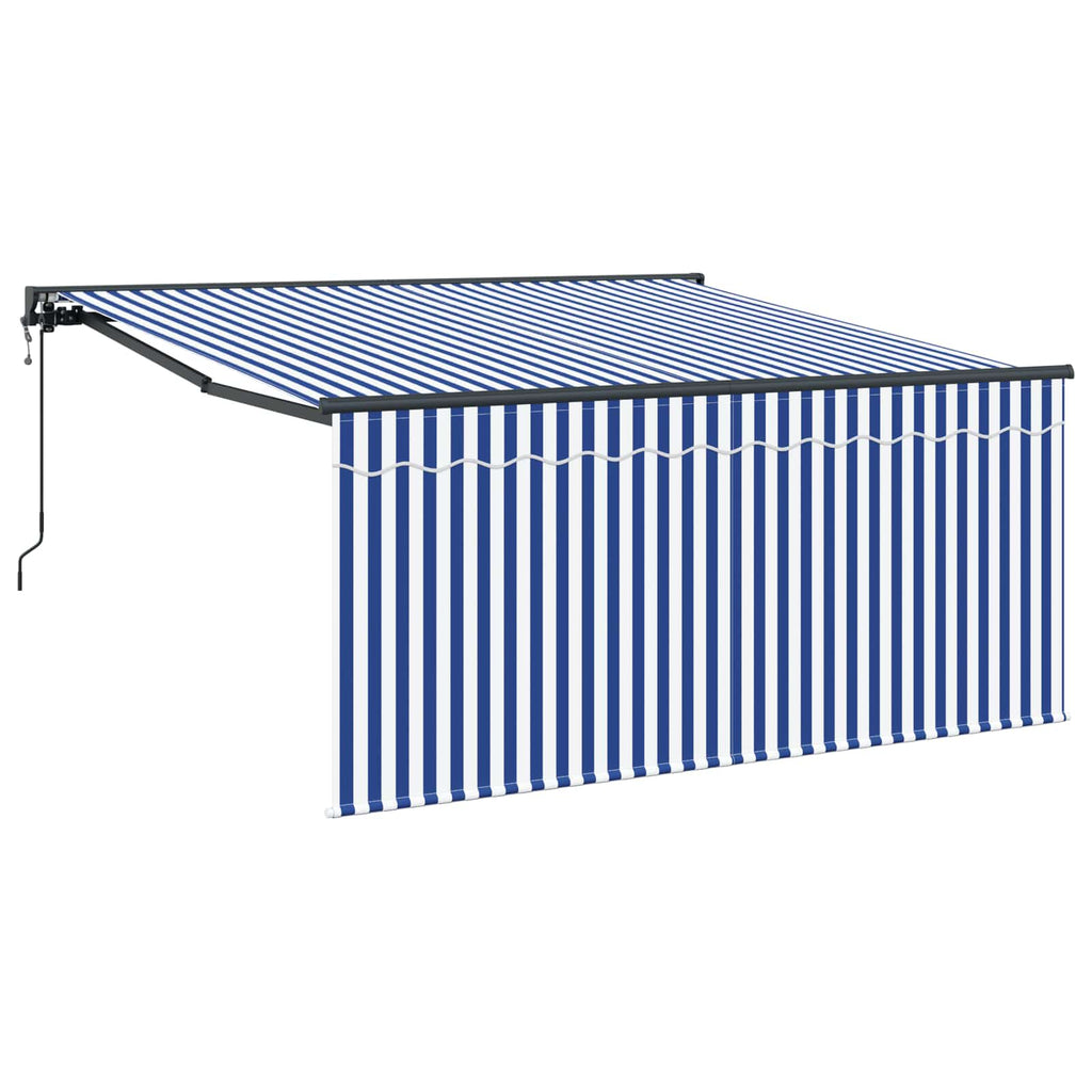 Toldo Retráctil Azul y 300 x 250 cm Poliéster y Aluminio