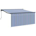 Toldo Retráctil Azul y 300 x 250 cm Poliéster y Aluminio