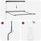 Toldo Retráctil Azul y 300 x 250 cm Poliéster y Aluminio