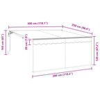 Toldo Retráctil Azul y 300 x 250 cm Poliéster y Aluminio