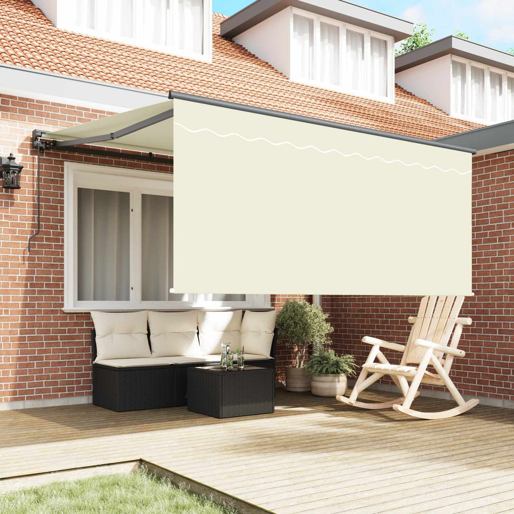 Toldo Retráctil Manual Crema 300 x 250 cm Poliéster y Aluminio