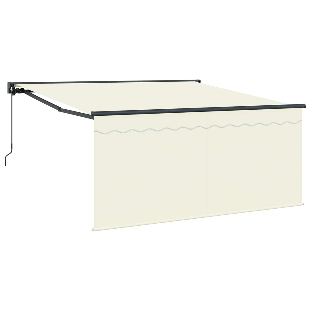 Toldo Retráctil Manual Crema 300 x 250 cm Poliéster y Aluminio