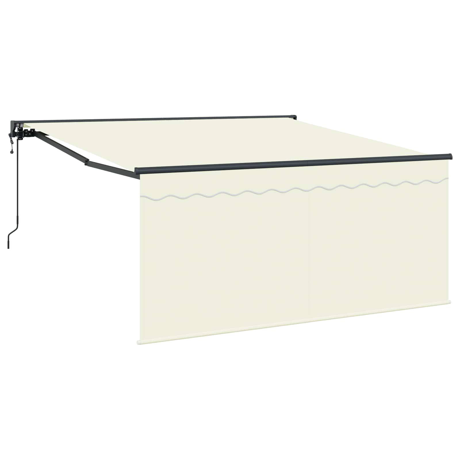 Toldo Retráctil Crema 300 x 250 cm Poliéster y Aluminio